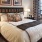 a bed with a large window